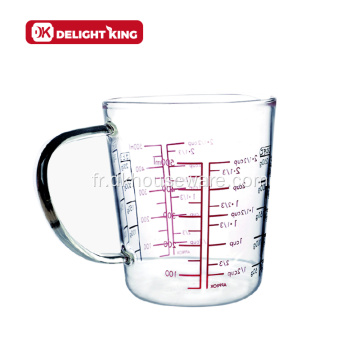 Outils de mesure de tasse à mesurer en verre borosilicaté à haute teneur en 1000 ml